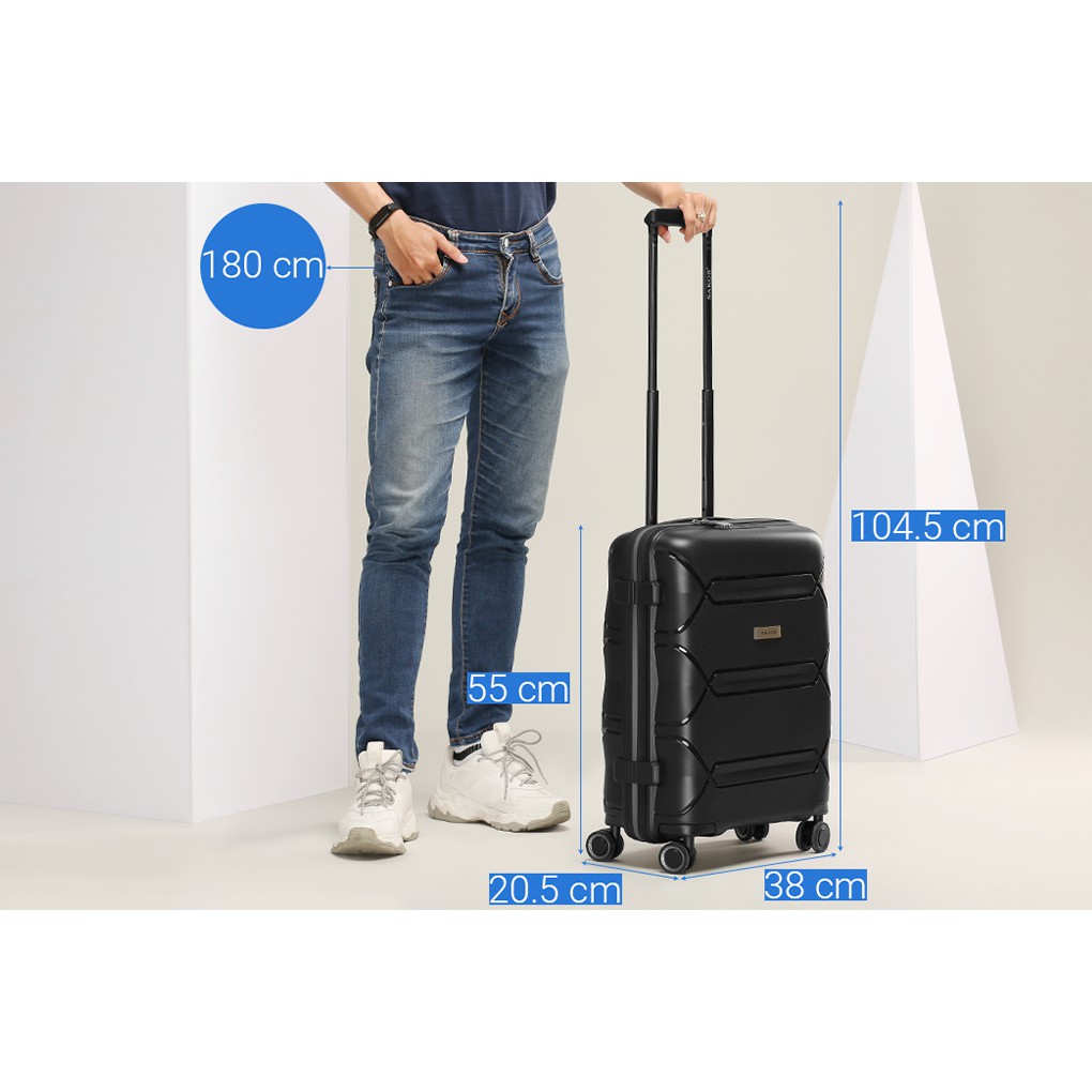 Vali Kéo Nhựa Du Lịch SAKOS INFINITY Z22 - Size S (22inch)/ Xách Tay (Cabin) - Khóa TSA - Nhựa PP