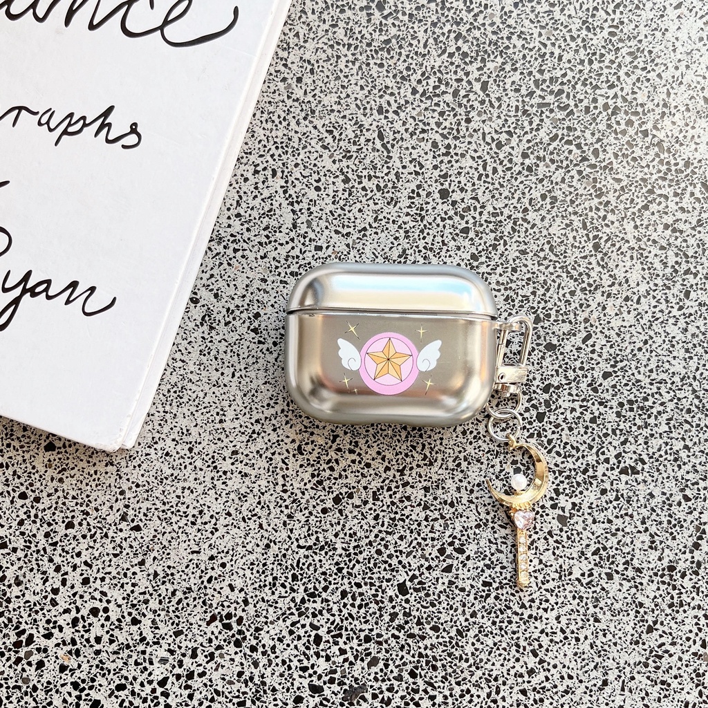 Vỏ Bảo Vệ Hộp Sạc Tai Nghe compatible AirPods3 compatible AirPods3 Apple compatible AirPods3 compatible AirPods3 Màu Nhám Mạ Điện Hình Đá Mặt Trăng/Mặt Trăng Độc Đáo