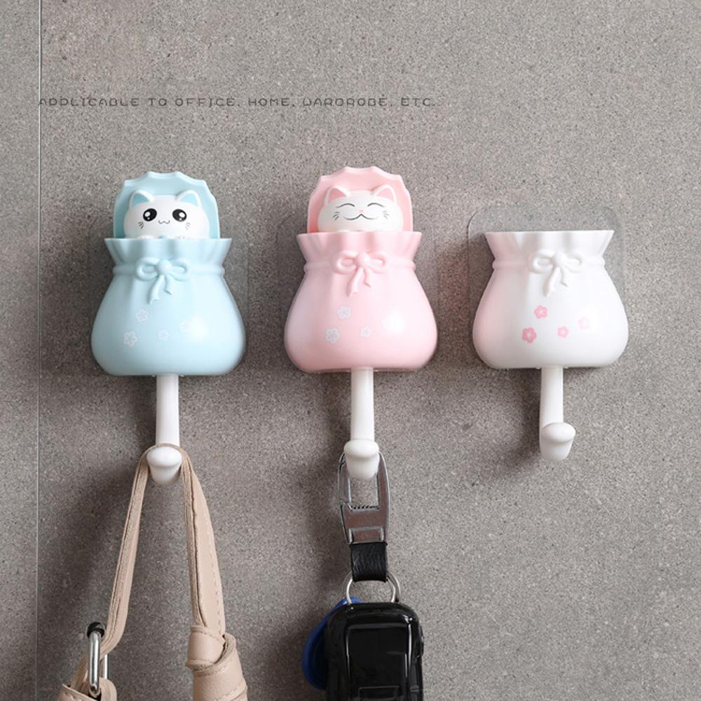 Móc Treo Chìa Khóa Gắn Tường Hình Mèo Dễ Thương Giá Đỡ