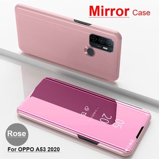 Ốp Điện Thoại Nắp Lật Tráng Gương Cho OPPO A93 A53 2020 A92