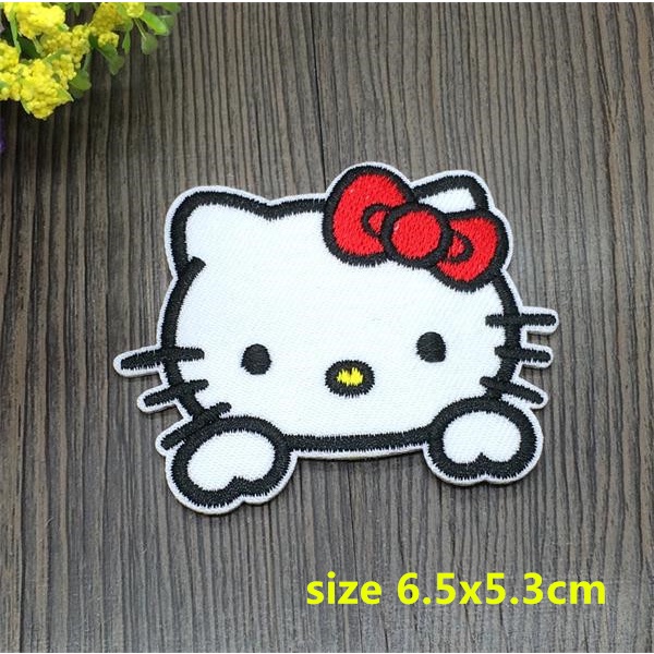 Miếng Dán Ủi Thêu Hình Mèo Hoạt Hình Trang Trí Quần Áo diy