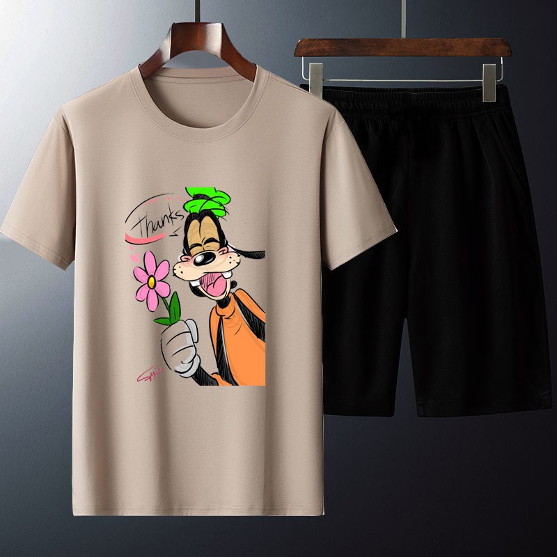 Bộ Đồ Sét Quần Áo Thời Trang Nữ Mặc Đi Chơi In Cartoon 3D Cún Hoa Thanks Dễ Thương Kèm Quần Short Kaki Phong Cách