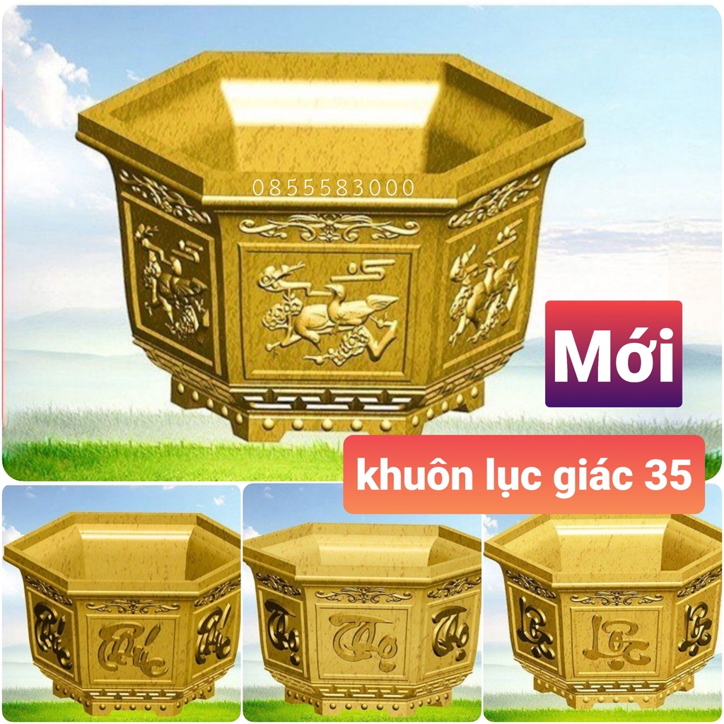 [Mới] khuôn đúc chậu cảnh lục giác 35 (khuôn chậu ABS có lòng trong)