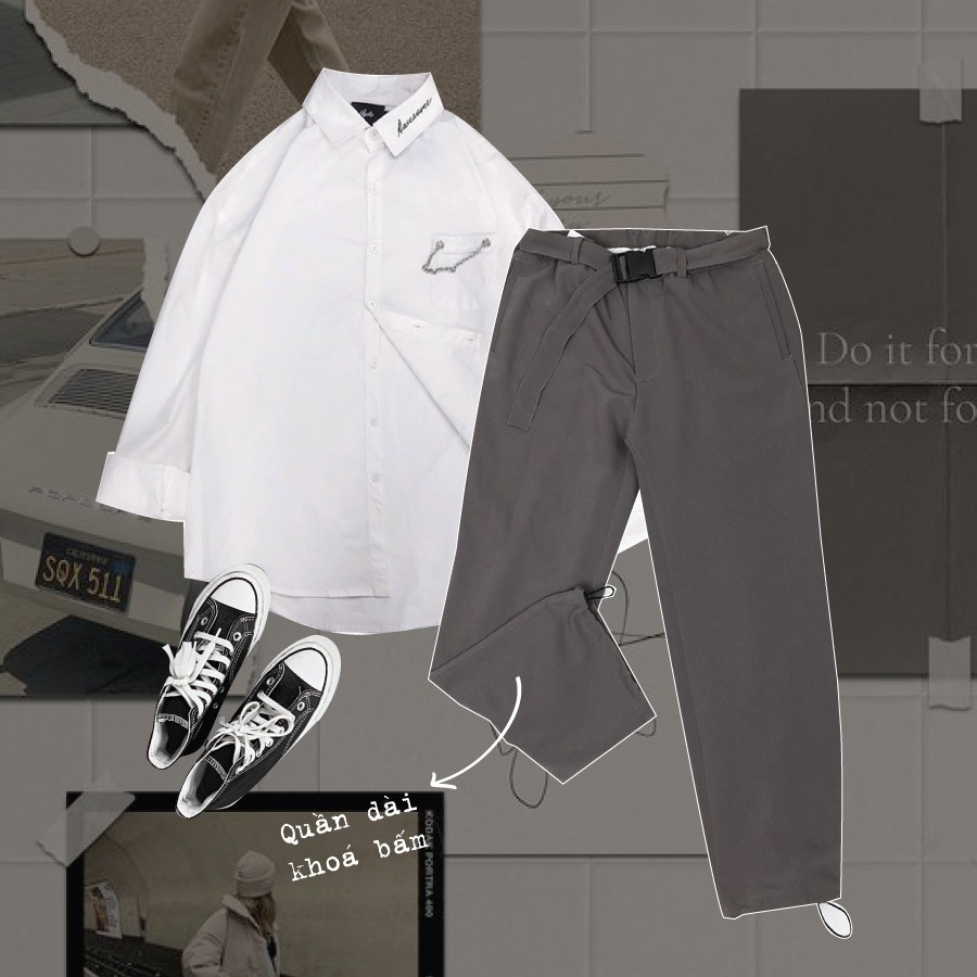 Quần ống rộng nam nữ khóa bấm City Cycle - Quần vải trơn cao cấp Unisex ống suông Local Brand | BigBuy360 - bigbuy360.vn