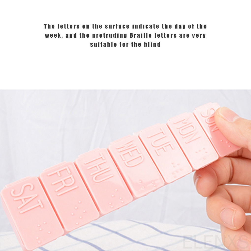 Set 2 hộp đựng thuốc 7 ngăn bằng nhựa tiện dụng