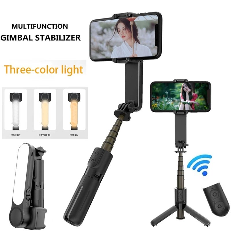 Gậy Chống Rung Gimbal Stabilizer L09/L08, Có 3 Chân Đỡ, Tặng Kèm Nút Bấm BLT Hàng Cao Cấp - BẢO HÀNH ĐỔI MỚI