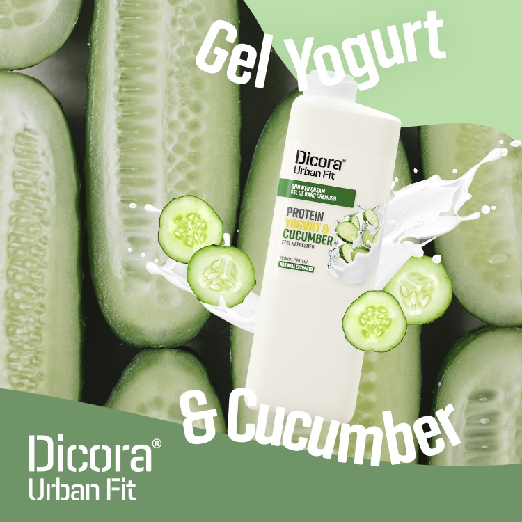Sữa tắm Dicora Urban Fit Protein Yogurt và chiết xuất Dưa leo 750ml - BioTopcare Official