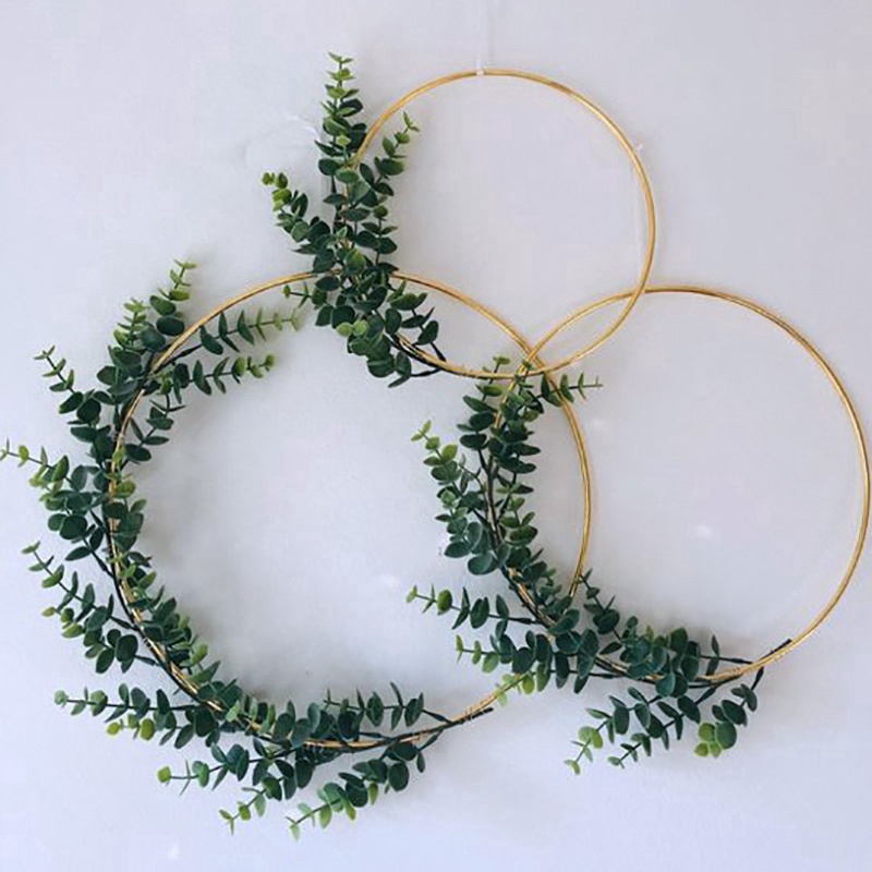 Vòng Hoa Nhân Tạo Handmade Bằng Kim Loại Treo Trang Trí Tiệc Cưới / Giáng Sinh