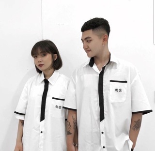 Áo sơ mi thêu chữ