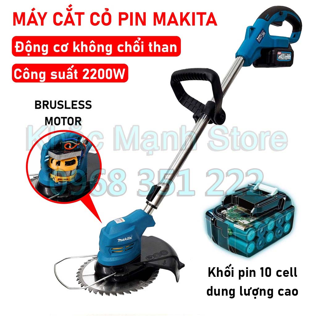 Máy cắt cỏ tỉa cành MAKITA 40v, Không chổi than, Công suất khủng 2200w, bảo hành 12 tháng