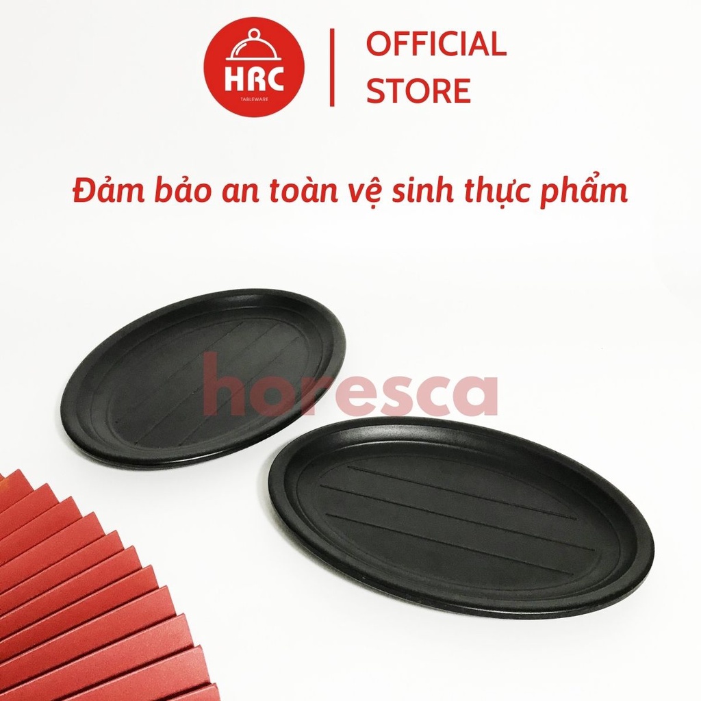 Bộ đĩa kiểu dáng độc đáo 100% melamine (GIÁ TỐT) Đĩa lòng sâu đen nhám phong cách Nhật Bản Hàn Quốc