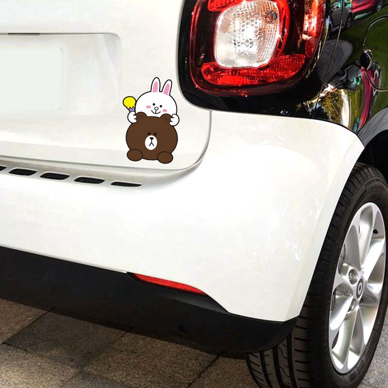 Decal DáN Trang Trí HìNh GấU HoạT HìNh Cho Xe Hơi / Xe MáY