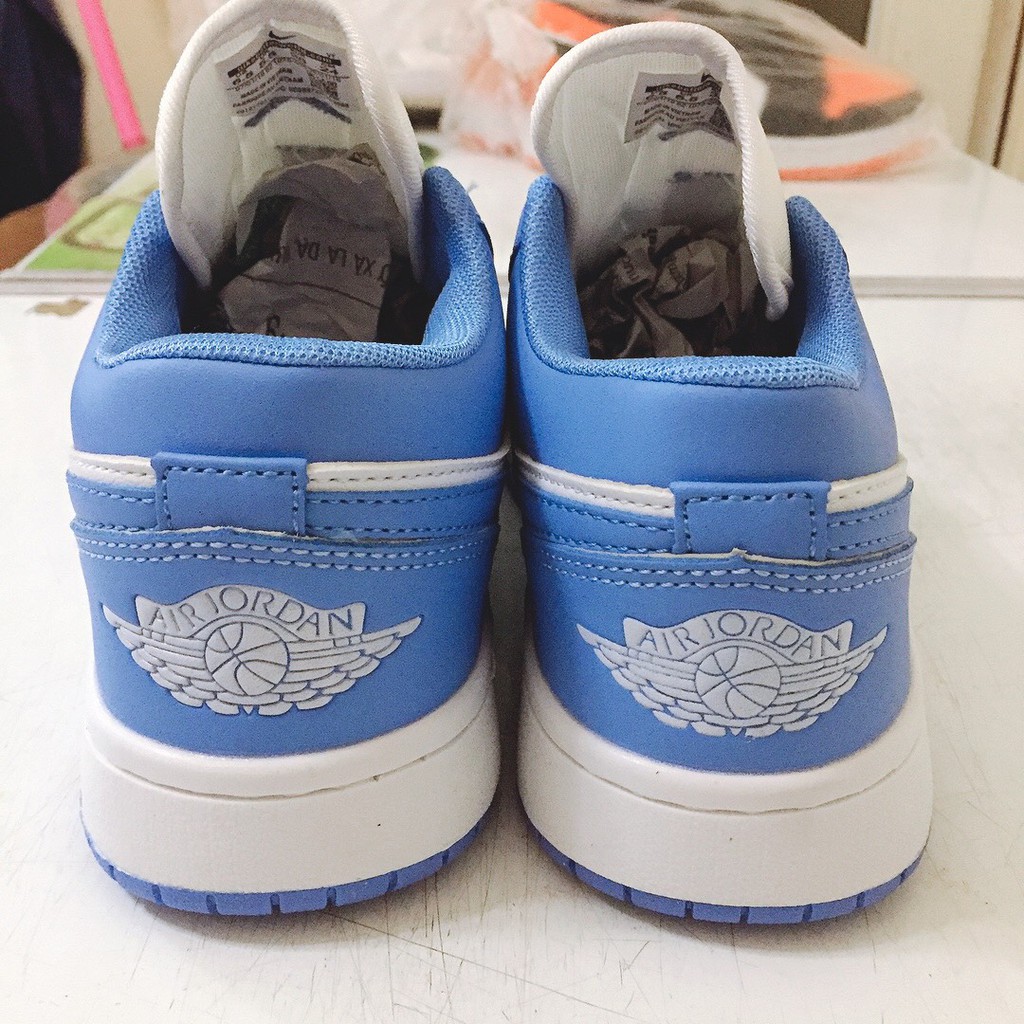 [Size 40 đến 44] Giày Force xanh trắng thấp cổ, giày Air Jordan 1 Low 'UNC Blue'