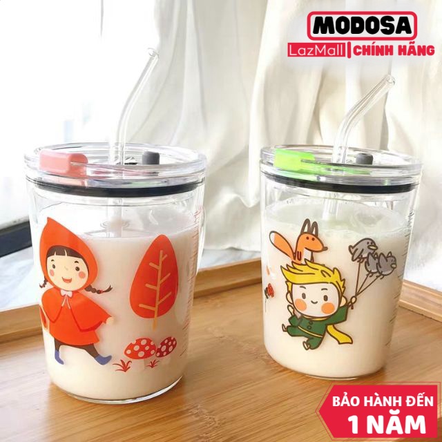 Cốc Thủy Tinh Vouller Chia Vạch Uống Nước . Pha Sữa Cho Bé Rất Thuận Tiện Dung Tích 400Ml