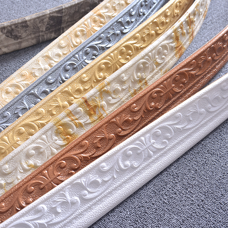 2.3M Self-adhesive skirting wall sticker  / 3D Pattern Embossed Wallpaper / Floor Waist Line Skirting Wallpaper