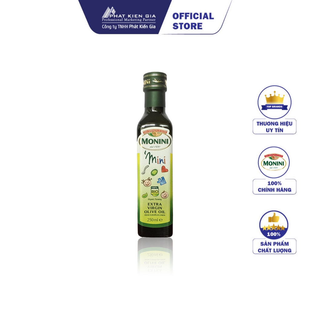 Dầu Oliu Organic Cho Bé Monini 250ml (Italy)