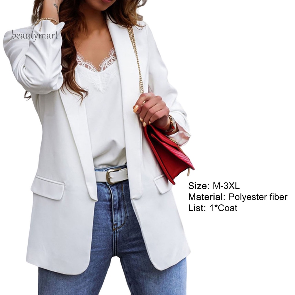 Áo Khoác Vest Nữ Tay Dài Phong Cách Công Sở beautymartm1 OL