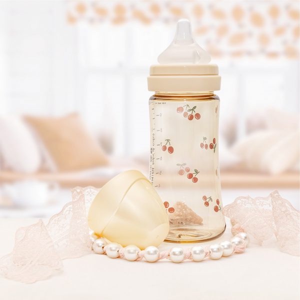 Bình sữa Grosmimi x Dottodot - Dot to dot Cherry nội địa Hàn cho bé size 200ml - 300ml