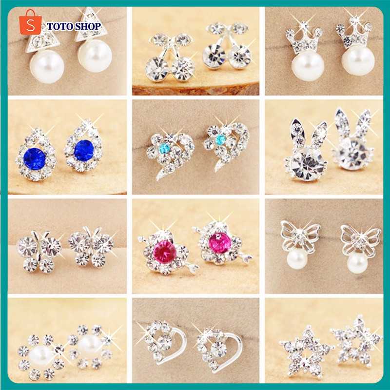 [Mã FA18K giảm 18K đơn 50K] [01 đôi tùy chon mẫu]Bông tai phong cách Han Quốc siêu dễ thươngBSTKNu - [ToToShop]