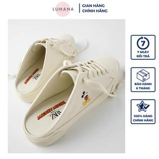 Giày sục nữ đạp gót sneaker thể thao Mickey mix mọi outfit