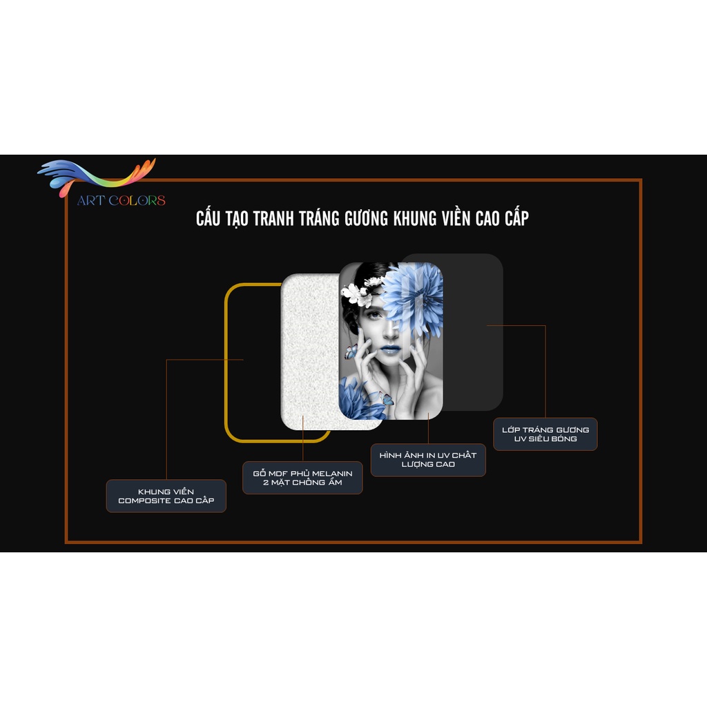 Tranh treo tường - Tranh tráng gương cao cấp - Tranh tròn Hươu tài lộc - Bộ 1 tấm