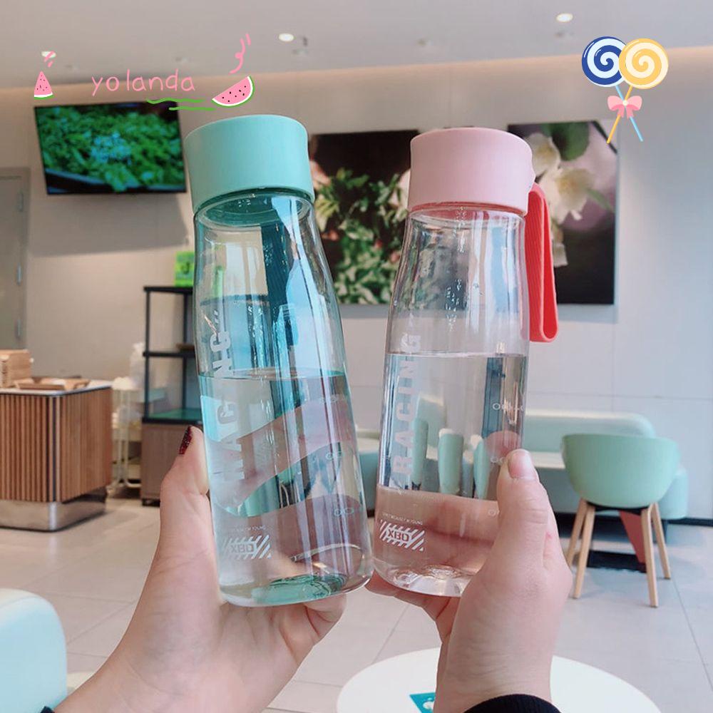 ☆Yola☆ Chai Nhựa Trong Suốt 650ml Dùng Đựng Nước Trái Cây Mang Đi Du Lịch Tiện Lợi