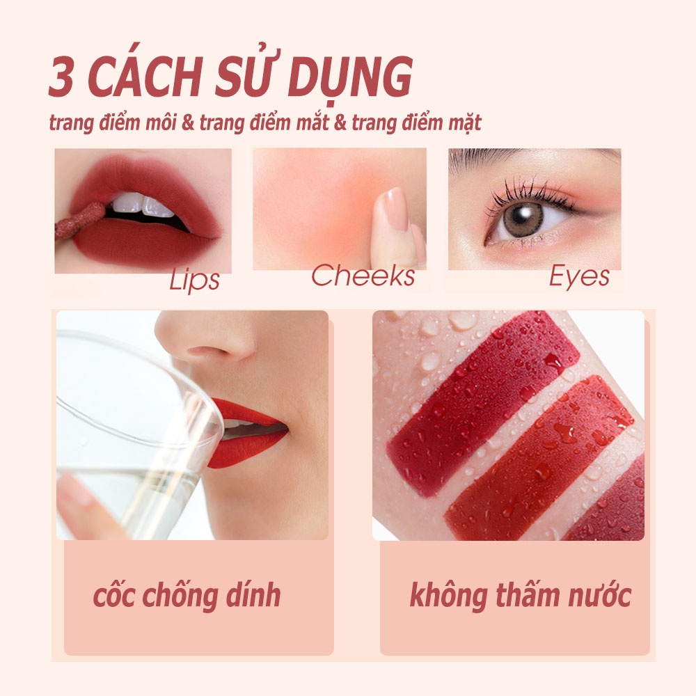 Son kem O.TWO.O tông nhung lì trang điểm chống nước lâu trôi phong cách Trung Hoa 8 màu tùy chọn 4g