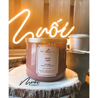 Nến thơm Bath Body Works 3 bấc hương cà phê - Paris Cafe, Coffee & Whiskey