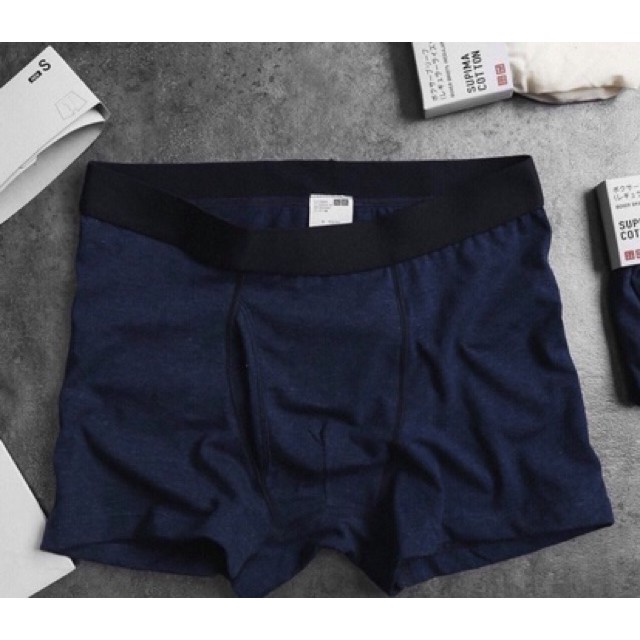 Quần sịp đùi nam - boxer nam cao cấp chất thun cotton co giãn 4 chiều mặc nhẹ như không, 4 màu đen trắng ghi xanh navy