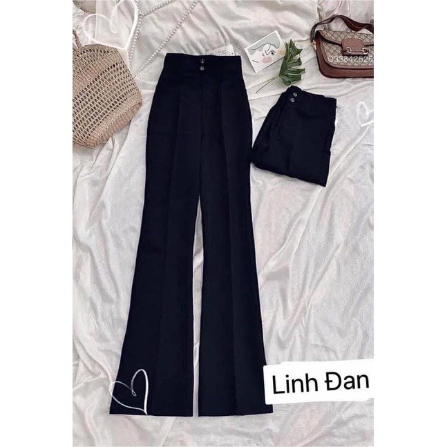 Quần tây ống loe lưng cao dáng chất tuyết mưa đẹp đủ 4 màu đen nâu be trắng cho đến 70kg-mã 65B