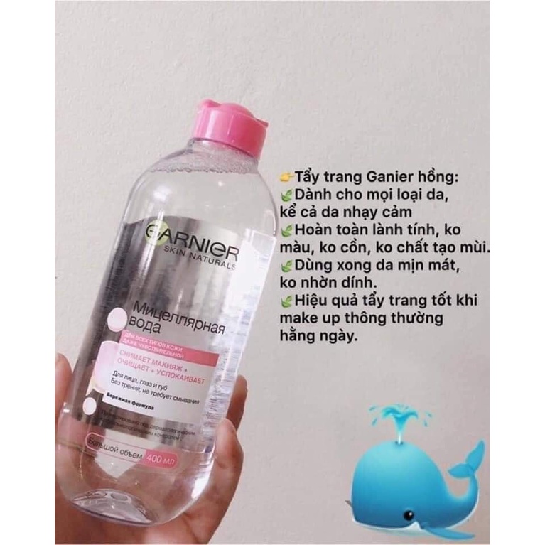 Nước tẩy trang hồng Garnier hồng Nga 400ml