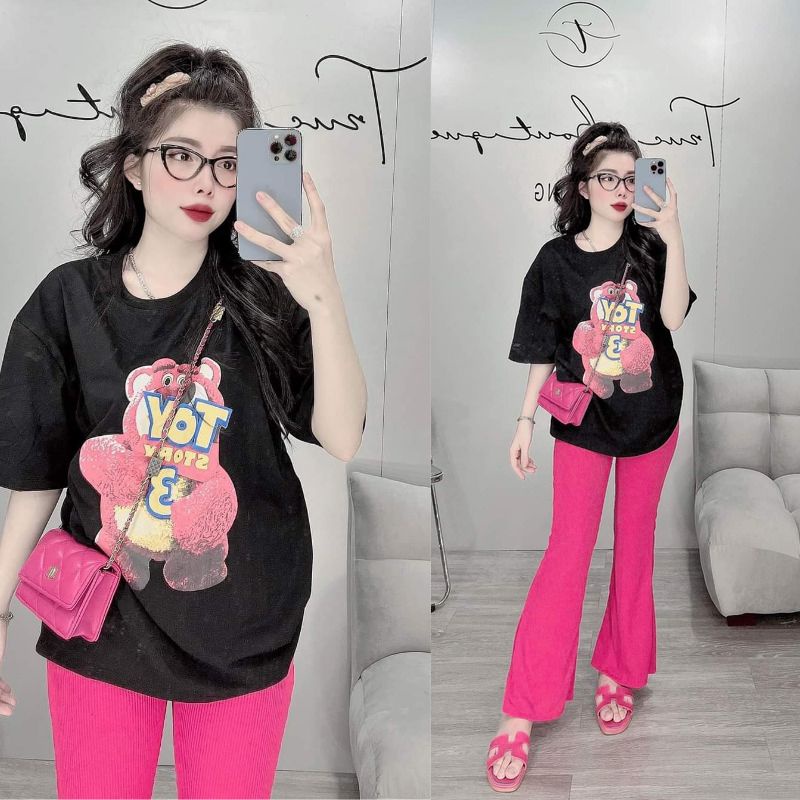 Đồ Bộ Nữ Xinh Xắn, Set Bộ Áo Thun + Quần Dài Ống Bó Thời Trang Hot Girl