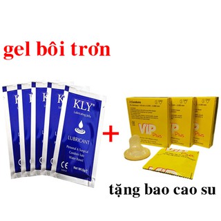 Gel bôi trơn gốc nước tiệt trùng KLY gói 5gram (ml) một bịch dùng 1 lần tặng bao cao su