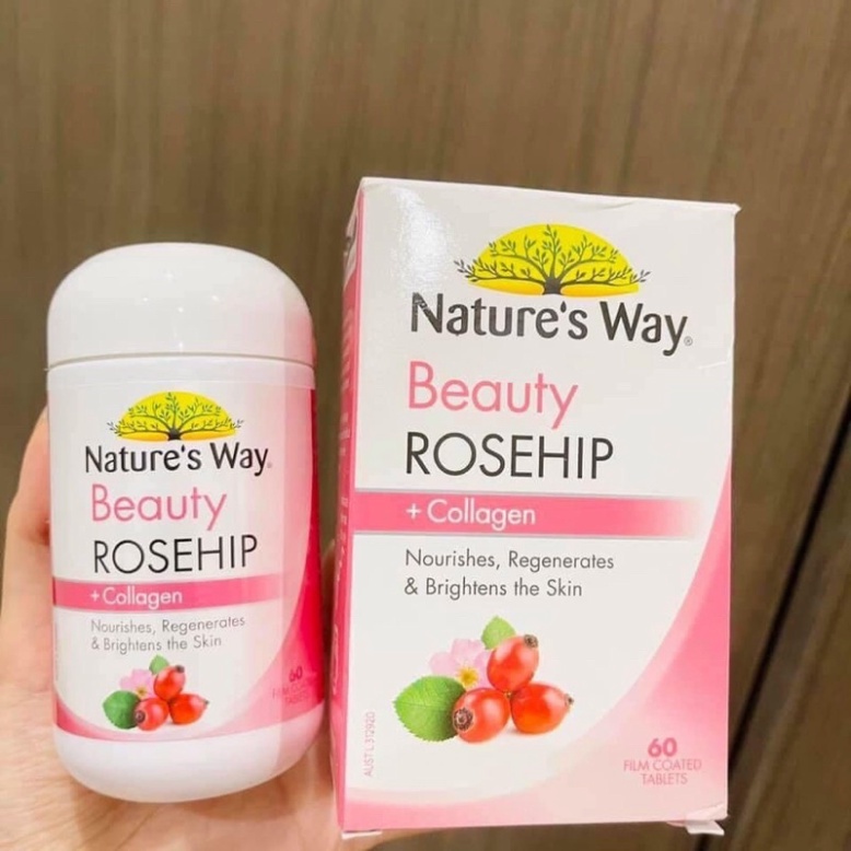 Viên Uống Trắng Da Nature’s Way Beauty ROSEHIP + Collagen •Trắng Da•Chống Lão Hoá