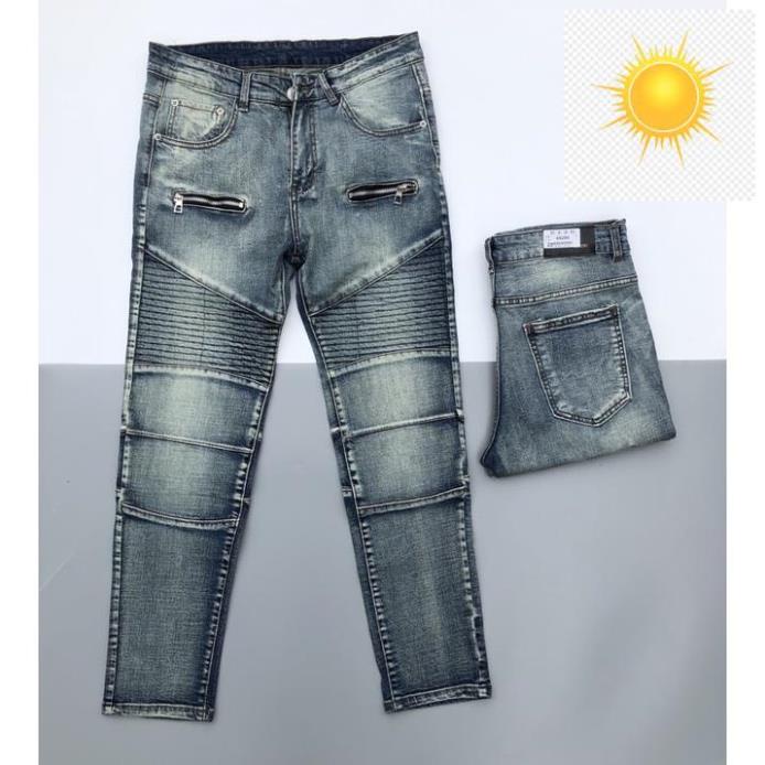 🤾👷 Quần bò nam ống côn Balmain phối 2 khoá xếp li bản đẹp mới hot trend 2022 - Quần Amiri - Dsquared2 🤾👷