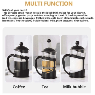 \French Press Tea & Coffee Maker,Coffee Plunger, 20 Oz(600 ML), Black