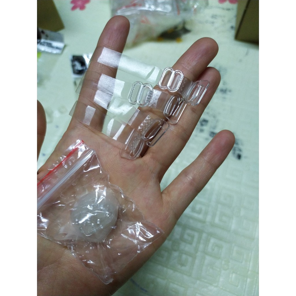 2 đôi dây áo lót trong suốt Hàn Quốc sợi dẹt và sợi bún