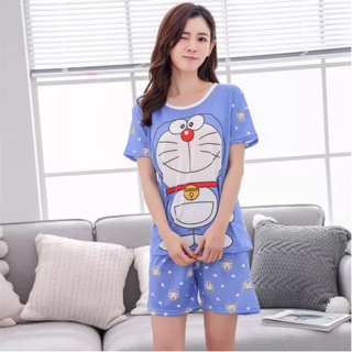 Bộ Đồ Short Xanh Nhạt Doremon Doraemon