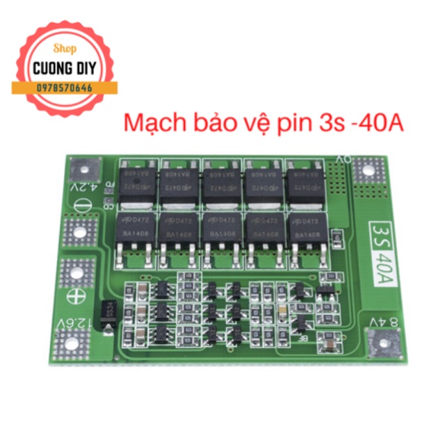 Mạch sạc và bảo vệ pin Li-ion 3S -40A