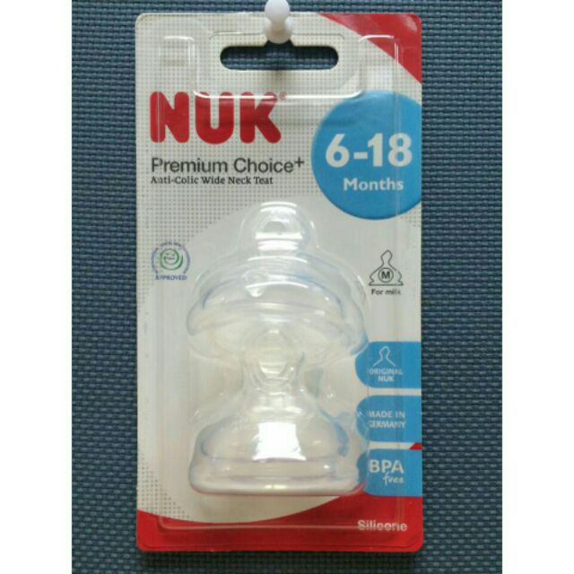 (CHÍNH HÃNG CÓ TEM PP) Núm ti NUK Silicone Premium Choice cổ rộng