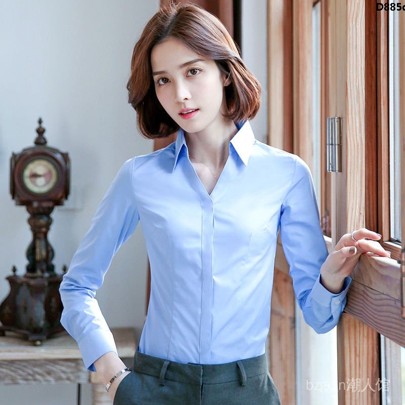 Áo sơ mi Cotton tay dài màu xám thời trang công sở thanh lịch