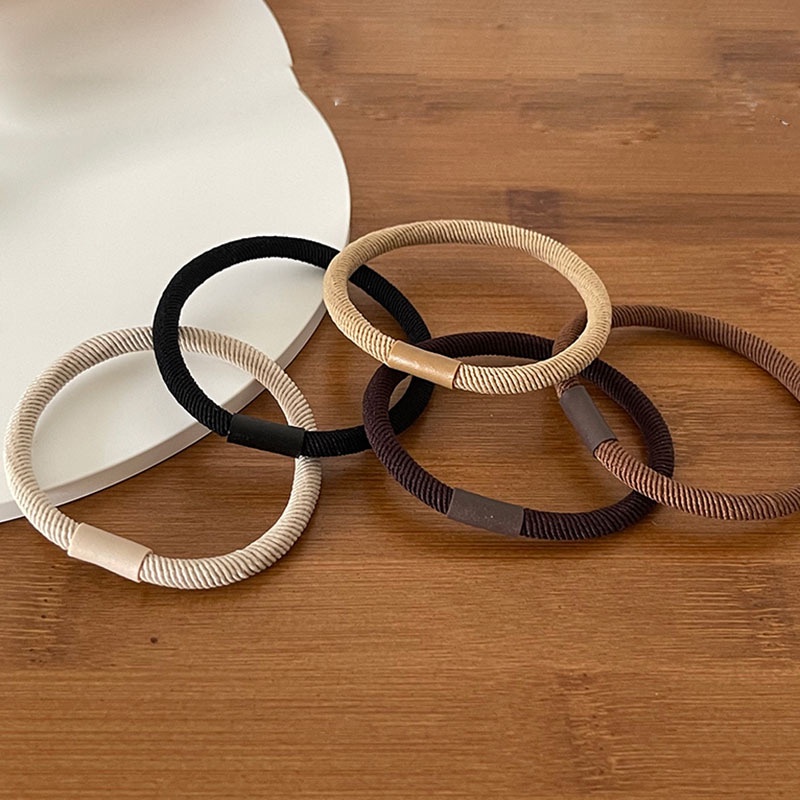 Dây buộc tóc cao su màu trơn phong cách Hàn Quốc đơn giản cho nữ