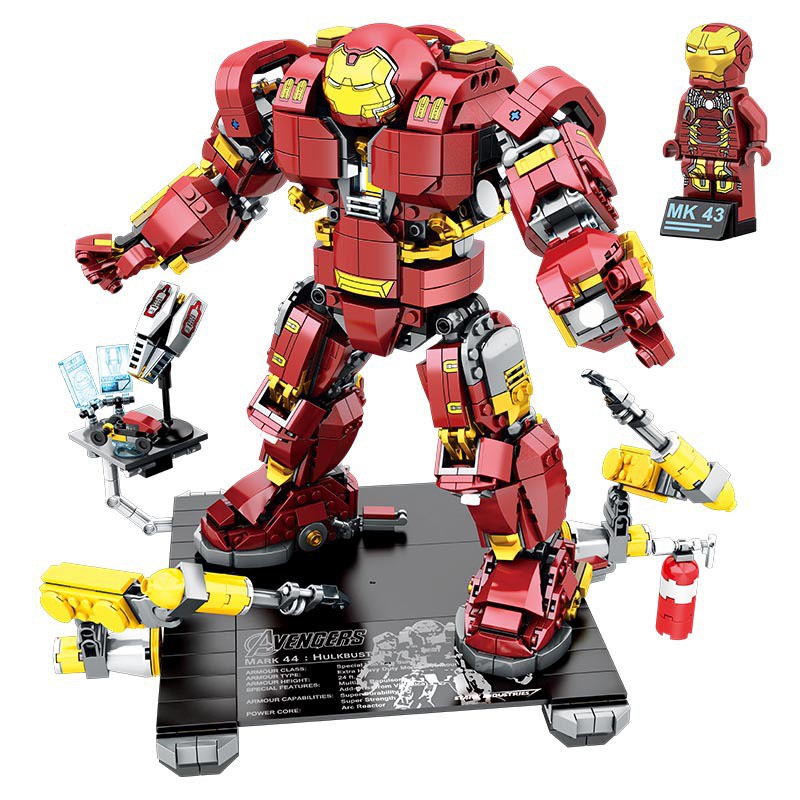 Đồ chơi lego, lego Hulkbuster người sắt iron man, đồ chơi lego avenger chất liệu nhựa ABS an toàn