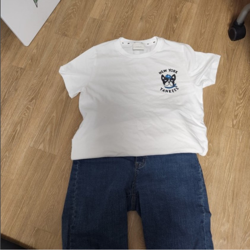 Áo MLB logo chó Bull trắng, hồng 31tsc2031, bill hàn