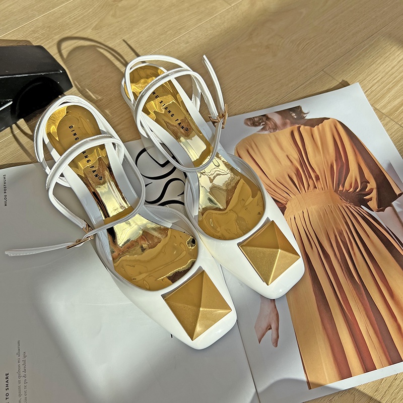 Giày cao gót 2.36 inch thiết kế khóa kim loại size 35-40 thời trang quyến rũ cho nữ