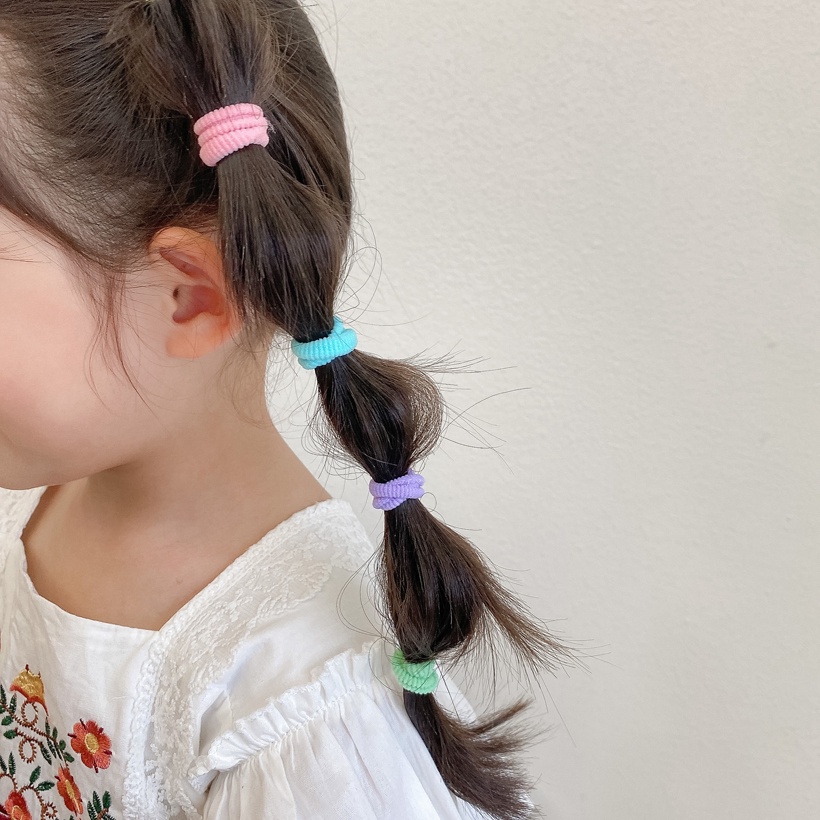 Set 50 Dây Cột Tóc Nhiều Màu Sắc Dễ Thương Cho Bé Gái