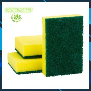 Miếng cọ rửa chén bát xanh vàng tiện dụng - Miếng bọt biển cọ rửa xoong nồi