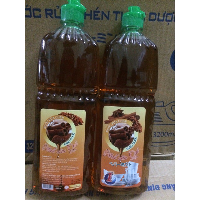 Nước rửa chén thảo dược tinh dầu quế 800ml