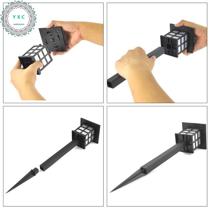 Set 2 đèn chiếu sáng năng lượng mặt trời cho hàng rào