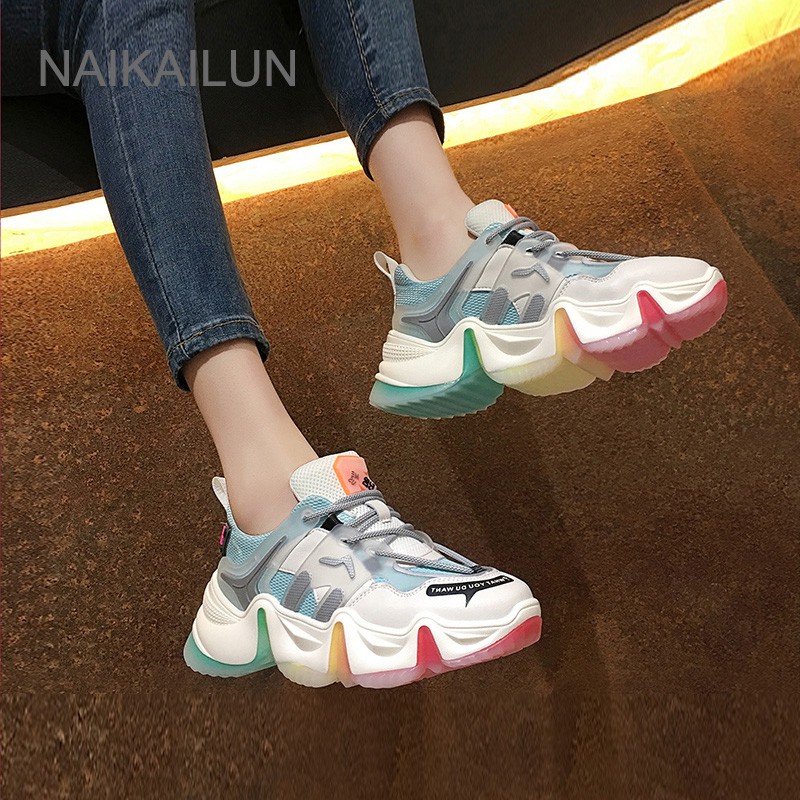 Giày nữ sneaker giày thể thao nữ đế mầu trẻ trung năng động